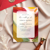 Kleurrijke rode levendige hand geschilderd Abstrac Kaart