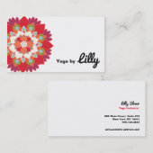 Kleurrijke Rode Lotus Bloem Yoga Instructeur Visitekaartje (Voorkant / Achterkant)