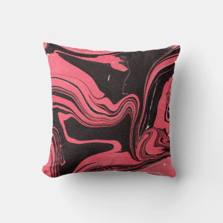 Kleurrijke rode marmer-inktpapiertexturen op witte kussen