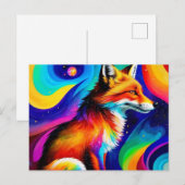 Kleurrijke rode vos briefkaart (Voorkant / Achterkant)