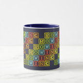 Kleurrijke roeibrieven marine mok (Midden)