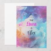 Kleurrijke rokerige bruiloft uitnodiging (Voorkant / Achterkant)