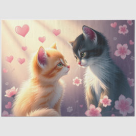 Kleurrijke Romantische Katten Weefsel Papier