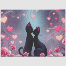 Kleurrijke Romantische Katten Weefsel Papier