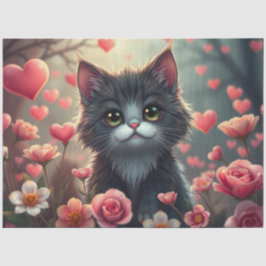 Kleurrijke Romantische Katten Weefsel Papier