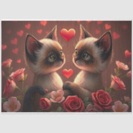 Kleurrijke Romantische Katten Weefsel Papier