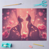 Kleurrijke Romantische Katten Weefsel Papier (Craft)