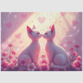 Kleurrijke Romantische Katten Weefsel Papier