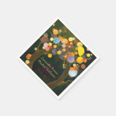 Kleurrijke romantische liefdesbomen bruiloft servetten (Hoek)