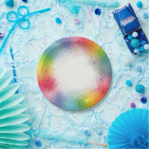 Kleurrijke Ronde Papieren Borden Modern Elegant Bordje