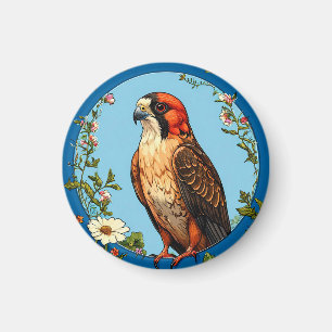 Kleurrijke roodpootvalk vogel magneet