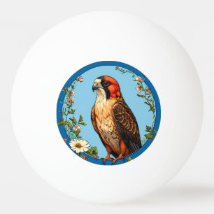 Kleurrijke roodpootvalk vogel pingpongballen