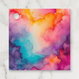 Kleurrijke rook kunst cadeaukaartjes bedankjes labels