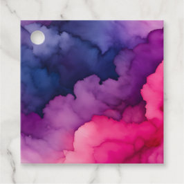 Kleurrijke rook kunst cadeaukaartjes bedankjes labels