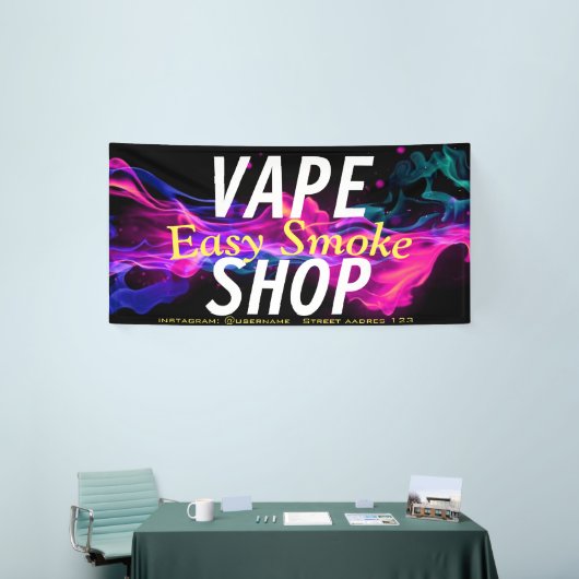Kleurrijke Rook Vape Winkel Spandoek (Beurs)