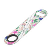 Kleurrijke Roos Gold Floral Leaf-illustraties Speed Flessenopener (Voorkant Gekanteld)