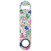 Kleurrijke Roos Gold Floral Leaf-illustraties Speed Flessenopener (Achterkant)