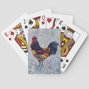 Kleurrijke Rooster Boerderij Art Speelkaarten
