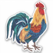 Kleurrijke Rooster Sticker (Voorkant)