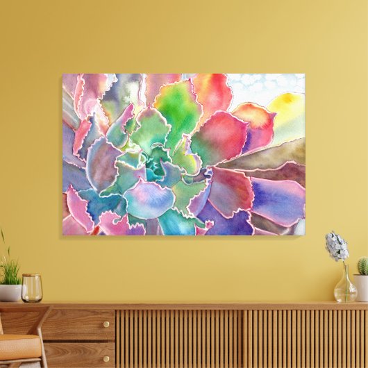 Kleurrijke rosette sonderste canvasafdruk canvas afdruk (Insitu (Woonkamer))