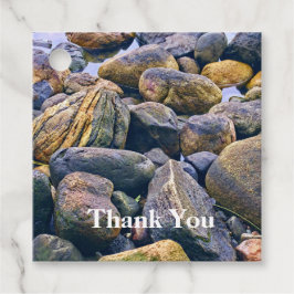 Kleurrijke rotsen bedankjes labels