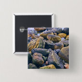 Kleurrijke rotsen vierkante button 5,1 cm (Voorkant /achterkant)