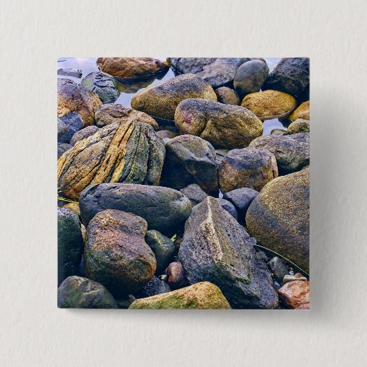 Kleurrijke rotsen vierkante button 5,1 cm (Voorkant)