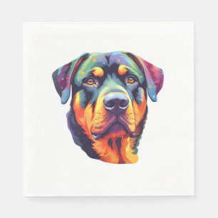 Kleurrijke Rottweiler Head Servet