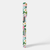 Kleurrijke Roze Bloementuin Monogram Case-Mate iPhone Case (Achterkant / Rechts)