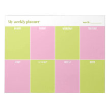 Kleurrijke Roze en Lime Aangepaste Weekplanner
