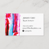 Kleurrijke roze en wattenverfstripe visitekaartje (Achterkant)