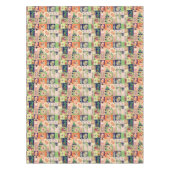 Kleurrijke Roze Groene Paashaas Collage Tafelkleed (Voorkant)