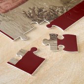 Kleurrijke  roze kerstangelpuzzel legpuzzel (Zijkant)