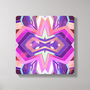 Kleurrijke Roze Paarse  Geometrische Vibes Canvas Afdruk