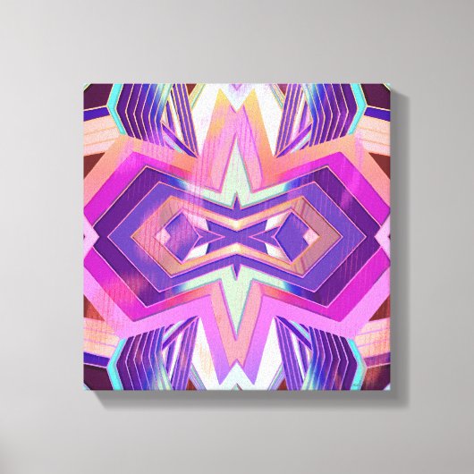 Kleurrijke Roze Paarse Geometrische Vibes Canvas Afdruk (Voorkant)