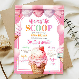 Kleurrijke Roze Pastel Snoepjes Ice Cream Baby sho Kaart