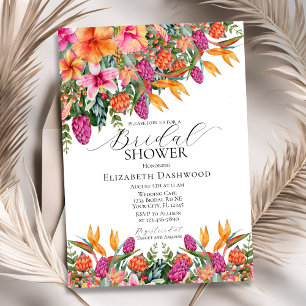 Kleurrijke Roze Sinaasappel Tropische Bloemen Vrij Kaart