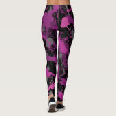 Kleurrijke Roze Verf Splatter Leggings (Achterkant)