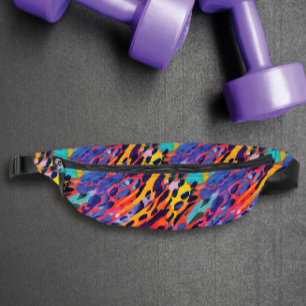 Kleurrijke Roze Wilde Dierenprint Rainbow geschild Heuptasje