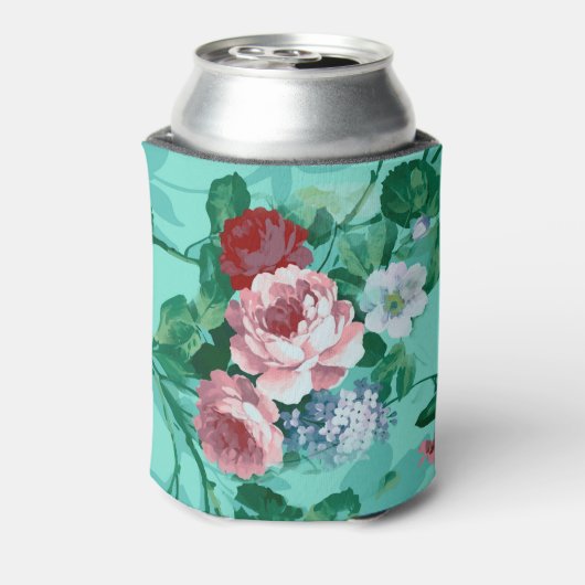 Kleurrijke Rozen en bloemen Blikjeskoeler (Blikje Achterkant)