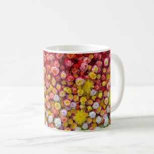 Kleurrijke rozen en chrysanten bloemengradiënt koffiemok