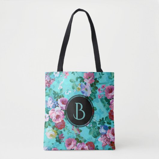 Kleurrijke  Rozen Floral Collage Tote Bag (Voorkant)