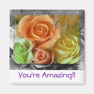 Kleurrijke Rozen-magneet Magneet