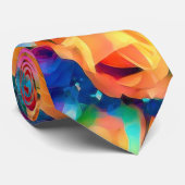 Kleurrijke Rozen Stropdas (Opgerold)