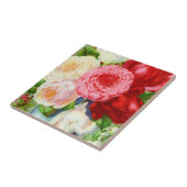 kleurrijke  rozen tegeltje (Zijkant)