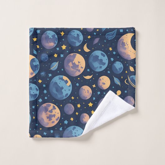 Kleurrijke ruimte bad handdoek (Wasdoekje)