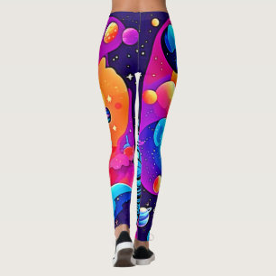 Kleurrijke Ruimte Cartoon Kunst: Astronaut Dromen Leggings