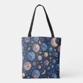 Kleurrijke ruimte draagtas (Achterkant)