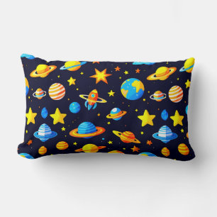 Kleurrijke ruimte-thema illustratie met planeten kussen