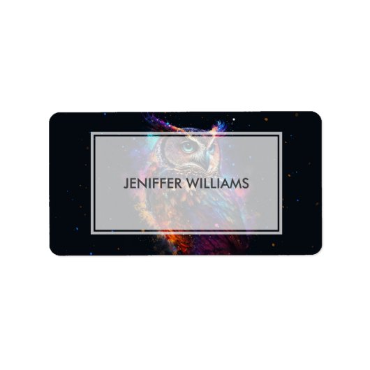 kleurrijke ruimteuil etiket (Voorkant)